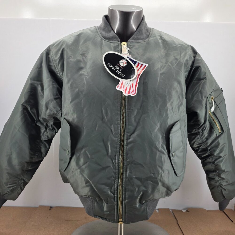 Rothco Jacket Mens Size L Green MA 1 Flight Bomber Reversible Nylon NEW